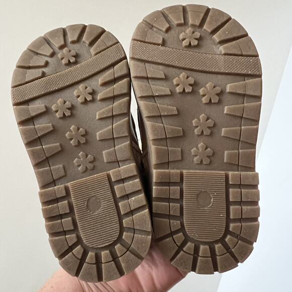 Consciously Baby Leather Knit Combat Boots - Picture 9 of 11